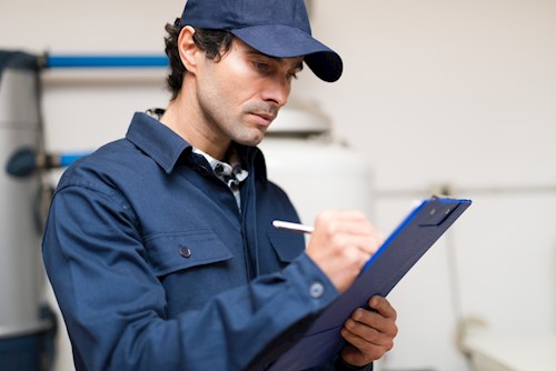 Engineer performing gas check